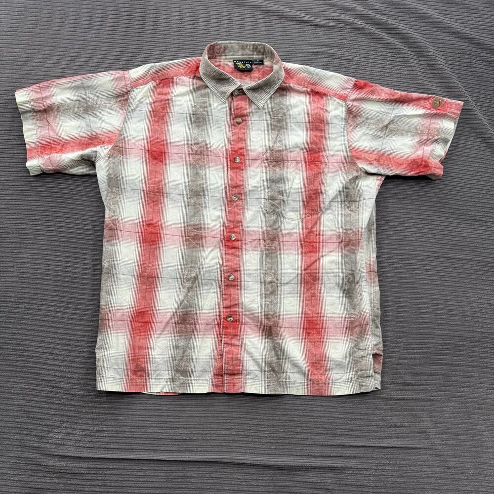 Mountain Hard Wear Shirt Mens Medium Red Plaid Short Sleeve Button Up‎ Outdoor